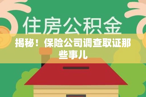 长泰揭秘！保险公司调查取证那些事儿