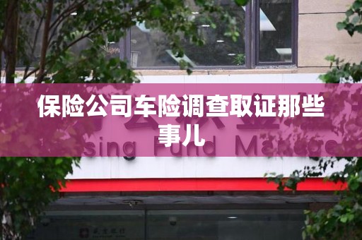 长泰保险公司车险调查取证那些事儿