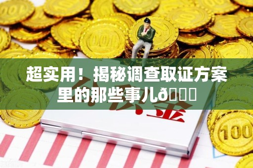 长泰超实用！揭秘调查取证方案里的那些事儿😎