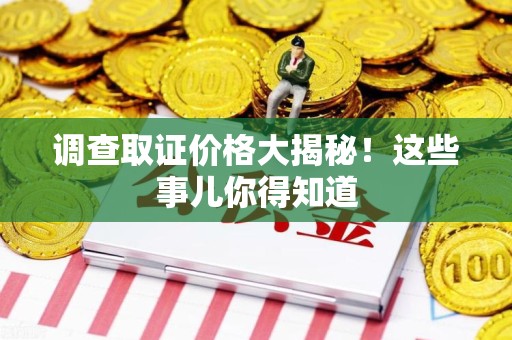 长泰调查取证价格大揭秘！这些事儿你得知道