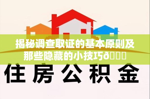 长泰揭秘调查取证的基本原则及那些隐藏的小技巧😎