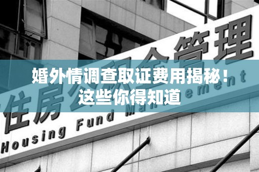 长泰婚外情调查取证费用揭秘！这些你得知道