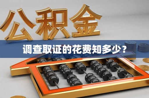 长泰调查取证的花费知多少？