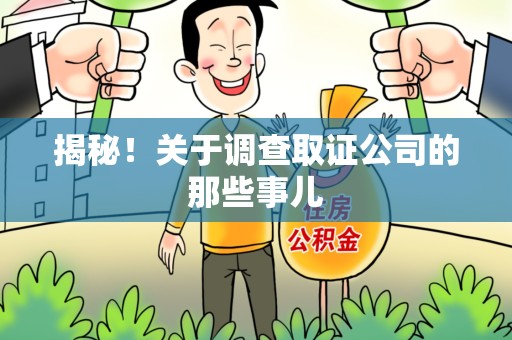 长泰揭秘！关于调查取证公司的那些事儿
